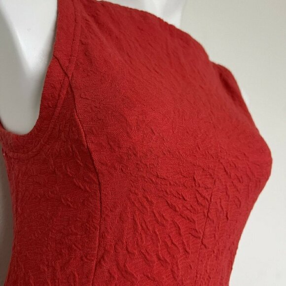 𝅺ANTHROPOLOGIE Peplum Red tank Top blouse XSmall sleeveless spandex - Picture 5 of 10